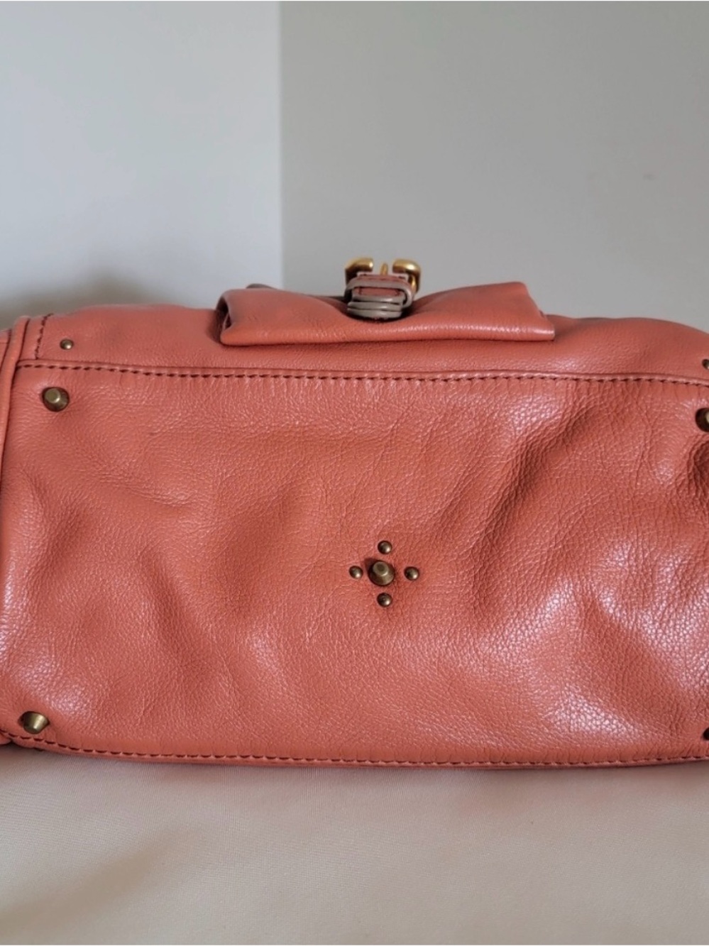 RARE Authentic Chloe Paddington coral Satchel bag with padlock - Picture 6 of 15